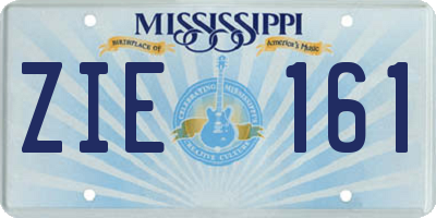 MS license plate ZIE161