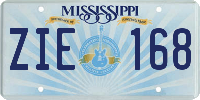 MS license plate ZIE168