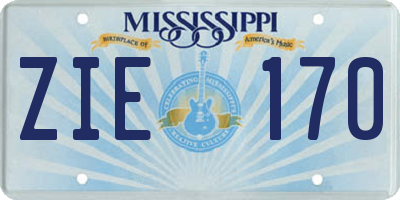 MS license plate ZIE170
