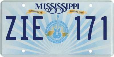 MS license plate ZIE171