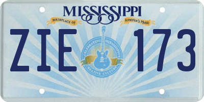 MS license plate ZIE173