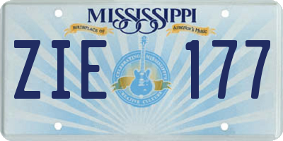 MS license plate ZIE177