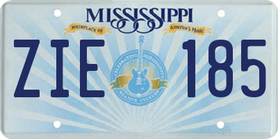 MS license plate ZIE185