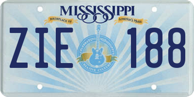 MS license plate ZIE188