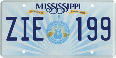 MS license plate ZIE199