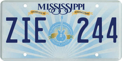 MS license plate ZIE244