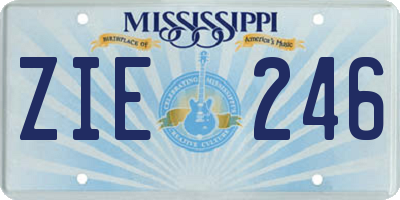 MS license plate ZIE246