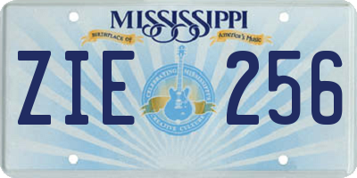 MS license plate ZIE256