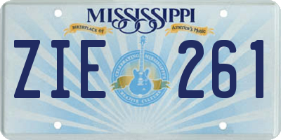 MS license plate ZIE261
