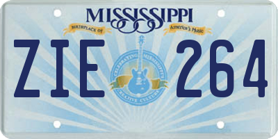 MS license plate ZIE264