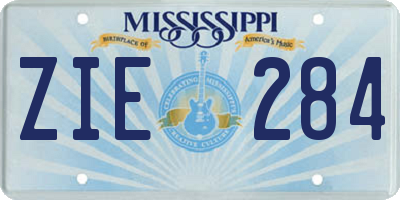 MS license plate ZIE284