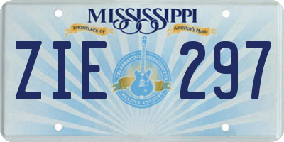 MS license plate ZIE297