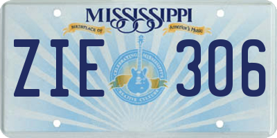 MS license plate ZIE306
