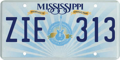 MS license plate ZIE313