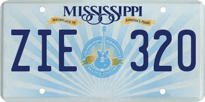 MS license plate ZIE320