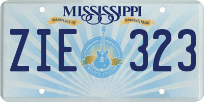 MS license plate ZIE323