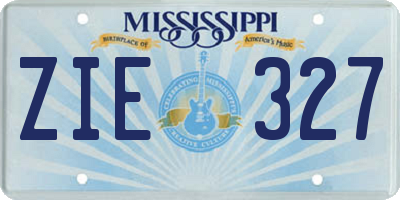 MS license plate ZIE327