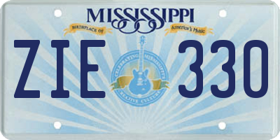 MS license plate ZIE330