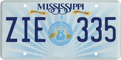 MS license plate ZIE335