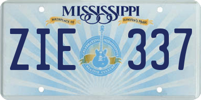 MS license plate ZIE337