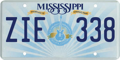 MS license plate ZIE338