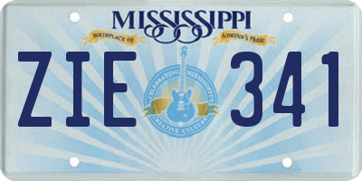 MS license plate ZIE341