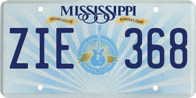 MS license plate ZIE368