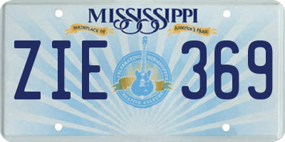 MS license plate ZIE369