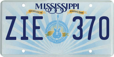 MS license plate ZIE370