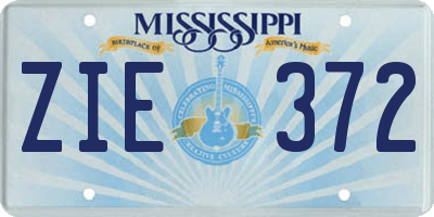 MS license plate ZIE372
