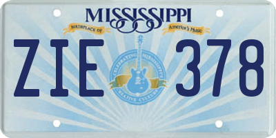 MS license plate ZIE378