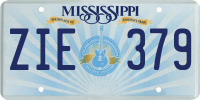 MS license plate ZIE379