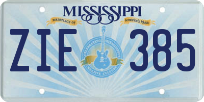 MS license plate ZIE385