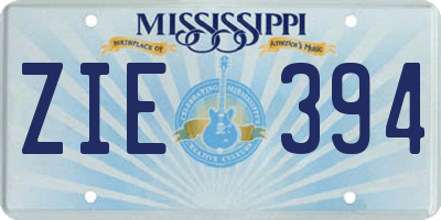 MS license plate ZIE394