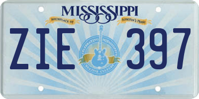 MS license plate ZIE397