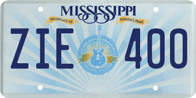 MS license plate ZIE400