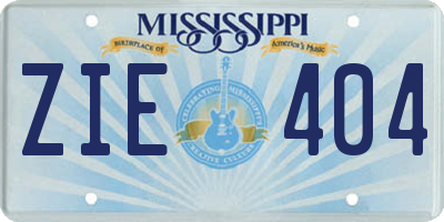 MS license plate ZIE404