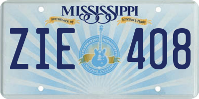MS license plate ZIE408