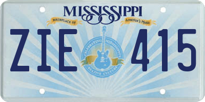 MS license plate ZIE415