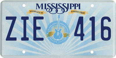 MS license plate ZIE416