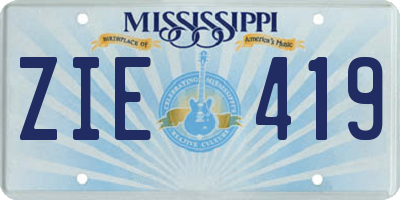 MS license plate ZIE419