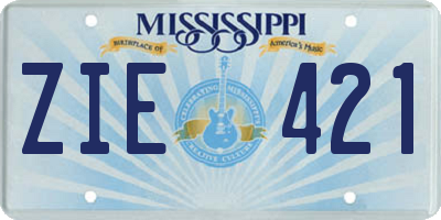 MS license plate ZIE421