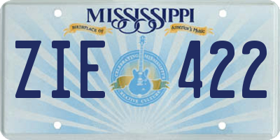 MS license plate ZIE422