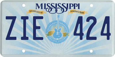 MS license plate ZIE424