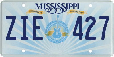 MS license plate ZIE427