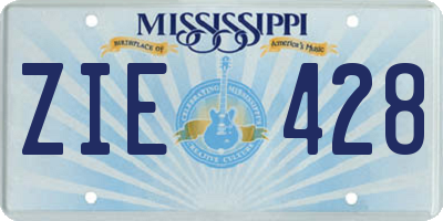 MS license plate ZIE428