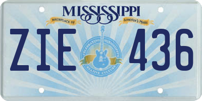 MS license plate ZIE436