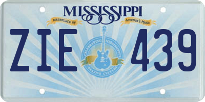 MS license plate ZIE439