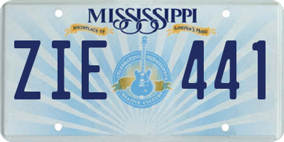 MS license plate ZIE441