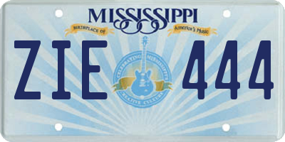 MS license plate ZIE444